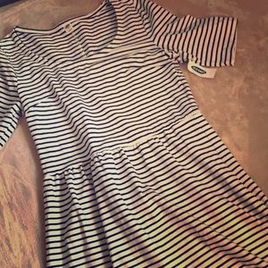 Black & white striped tshirt dress